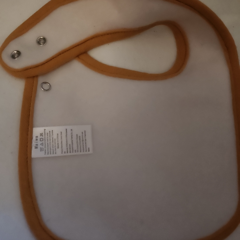 White Bib with Tan Trim